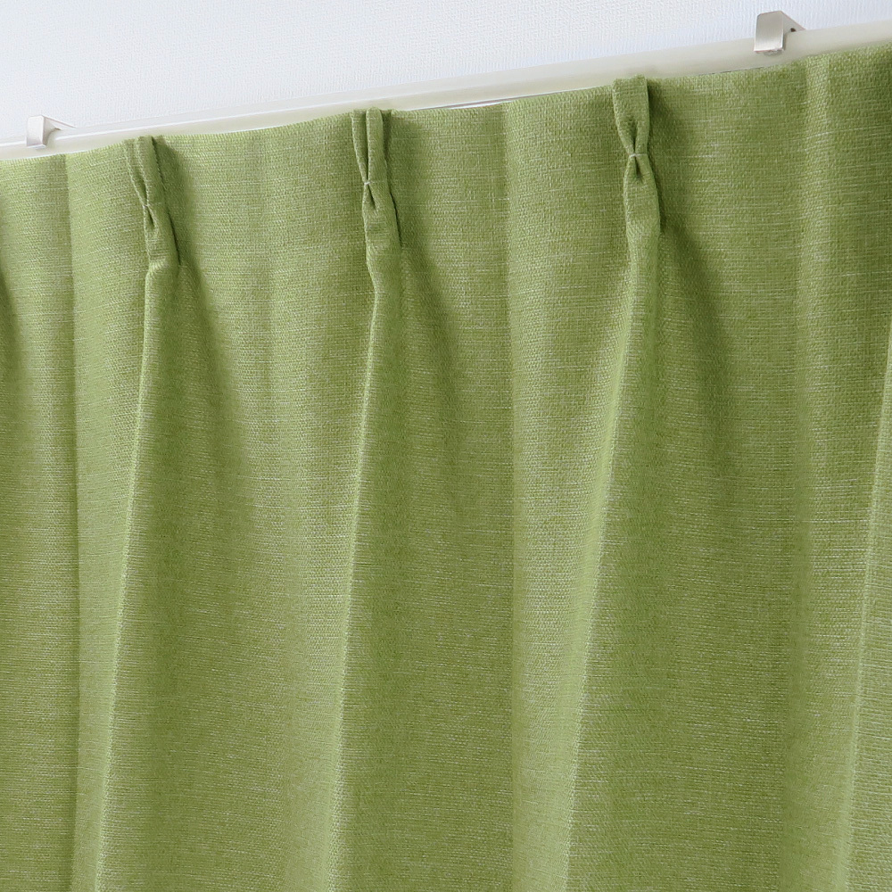 遮光カーテン デニム柄 幅100cm×丈165cm2枚 日本製 プリーツが綺麗な