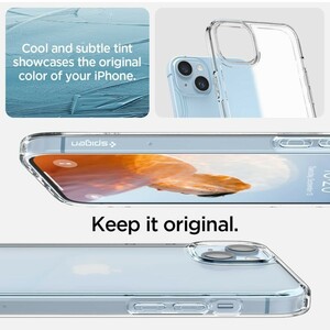 y081006m Spigen iPhone 14 Plus ケース クリア ストラップホール付き 半透明 マット感 衝撃吸収 耐衝撃 指紋防止 黄変なし　