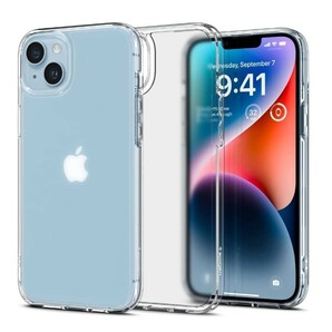 y081006m Spigen iPhone 14 Plus ケース クリア ストラップホール付き 半透明 マット感 衝撃吸収 耐衝撃 指紋防止 黄変なし の画像2