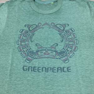70's ヴィンテージ　vintage Tシャツ green Peace ヒッピー　　マヤ　アステカ　グリーンピース　ネイティブ　インディアン