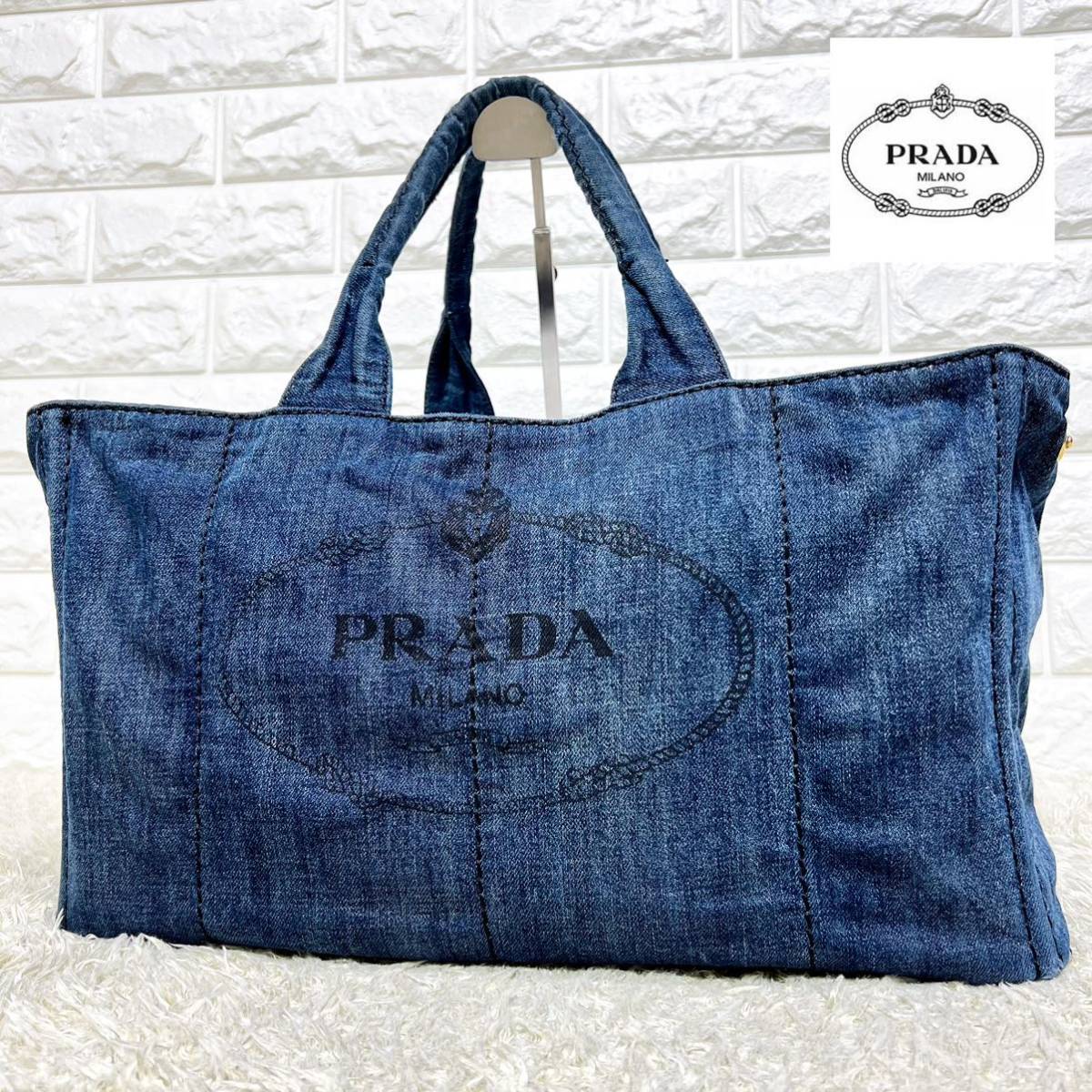 信頼】 PRADA♡カナパ デニムトート トートバッグ - LITTLEHEROESDENTISTRY