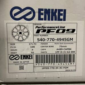 ENKEI（エンケイ）PerformanceLine PF09 17インチ 17x7.0J 4/100 INSET:45 MDG(マットダークガンメタリック) ４本セット新品 生産終了品の画像2