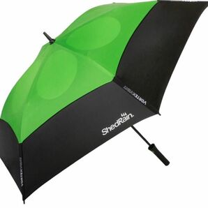 ［最安値］シェッドレイン　ボルテックス　ワンプッシュゴルフ傘 UVカット 折り畳み傘　緑