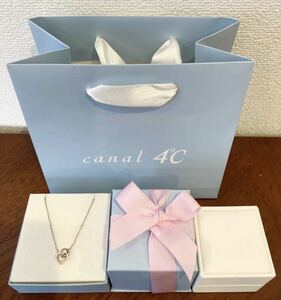 新品 正規品 canal4℃ ネックレス シルバー ネックレス 箱 紙袋 リボン ダイヤモンド　カナルヨンドシー プレゼント　ハート