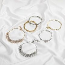 ☆ オシャレ 3点セット キラキラ ブレスレット ☆ レディース ジュエリー バングル 腕輪 チェーン 可愛い アクセサリー 金 z4_画像6