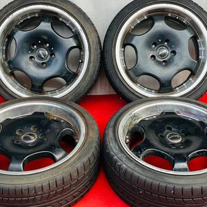 深リム。BLUEGE 18インチ×7.5J +48 5H 114.3 FIREHAWK 225/40R18ラジアル4本。アルファード ヴェルファイア エルグランドミニバン他等。