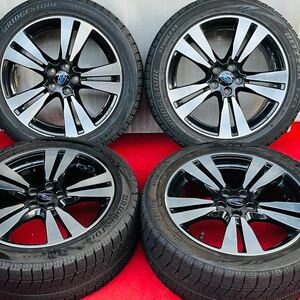 SUBARUスバル SJ フォレスター 純正 SAA 17インチ× 7J +48 100 5H BRIDGESTONE 215/50R17スタッドレス 4本。XV レガシィ アウトバック等