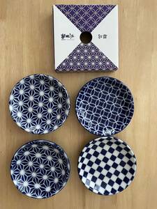 【未使用】たち吉 木曽路　小皿　3種4枚セット お皿 日本製　送60サイズ