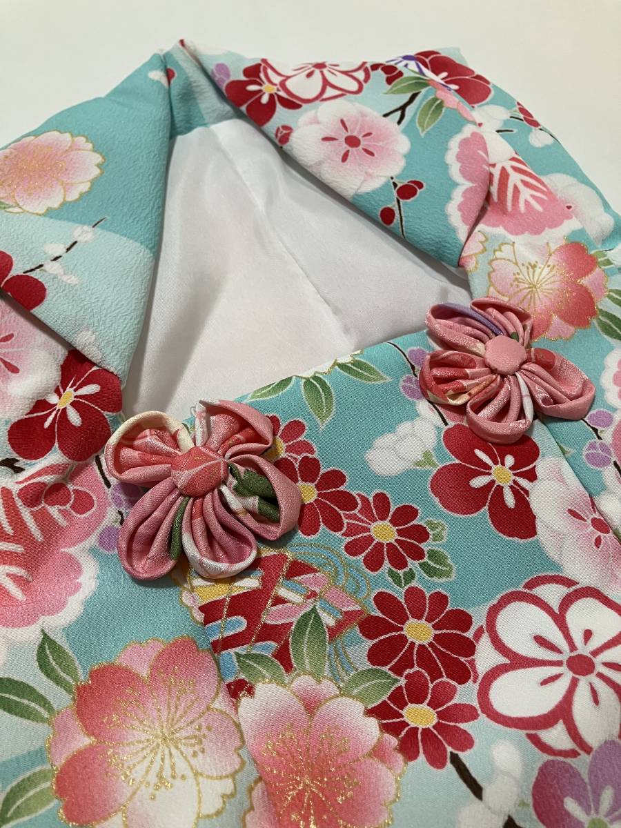 新品未使用品 被布 水色 ピンク 七五三 三歳 女の子 単品 着物 可愛い 新品未使用品 被布 水色 ピンク 七五三 三歳 女の子 単品 着物 可愛い