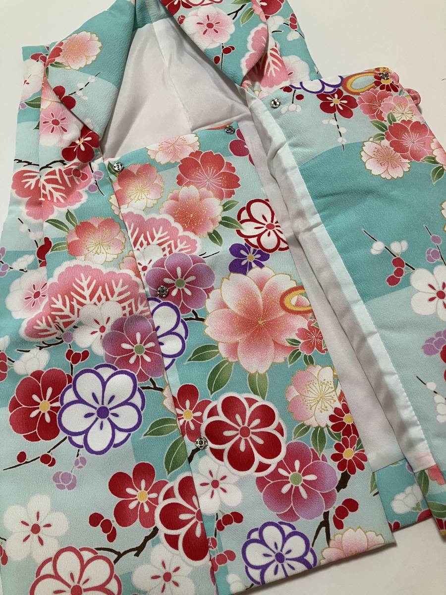 新品未使用品 被布 水色 ピンク 七五三 三歳 女の子 単品 着物 可愛い 新品未使用品 被布 水色 ピンク 七五三 三歳 女の子 単品 着物 可愛い