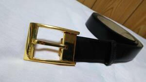  regular rare Cartier Cartier aru Dillon tanker Gold finish buckle belt black adjustment possible men's square C buckle black leather 