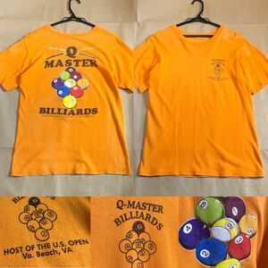 90s ビリヤード Tシャツ S程度 黄色 8ボール エイトボール 古着