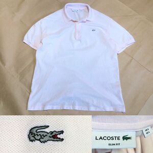 Lacoste ポロシャツ L ピンク ラコステ 銀ワニ シルバー