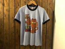 新品●ガーフィールド　ビンテージスタイル　霜降り　リンガーTシャツ●アメリカンコミック/アニメ/マンガ/映画/GARFIELD/BLUE_画像1