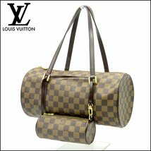 TS LOUIS VUITTON/ヴィトン ダミエエベヌ ハンドバッグ パピヨン30 N51303 ポーチ付き_画像1