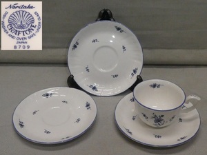 ●Noritake CRAFTONE ノリタケ クラフトーン カップ用 ソーサー3枚 ブルー ソーサーのみ 破損補充に●碗皿