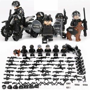 MOC レゴ ブロック 互換 SWAT 特殊部隊 アンチテロ部隊 カスタム ミニフィグ 6体セット 大量武器・装備・兵器付き D225！送料無料！