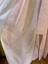 新品！　洗える　単衣　身丈160 化繊　ピンク　着物　定価11,000 タグ付き_画像4