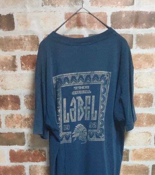 アメリカ古着 CAPIPUSA PARIS バックプリントTシャツ ネイビーサイズL