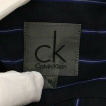 CK Calvin Klein カルバンクライン 通年★ 長袖 ストライプ シャツ Sz.M　メンズ ネイビー　C3T06824_7#C_画像5