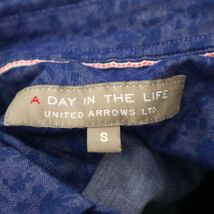 A DAY IN THE LIFE ユナイテッドアローズ 春夏 【花柄 フラワー 総柄】 半袖 デニム シャツ Sz.S　メンズ ネイビー　C3T07028_8#A_画像5