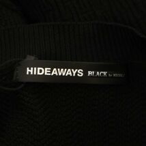 【新品 未使用】 HIDEAWAYS BLACK by NICOLE ハイダウェイ ニコル 編地切替★ ニット セーター Sz.48　メンズ 黒　C3T07017_8#L_画像7