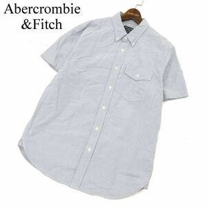 Abercrombie&Fitch アバクロンビー＆フィッチ 春夏★ 半袖 ボタンダウン オックスフォード シャツ Sz.XL　メンズ 青系　C3T07071_8#A