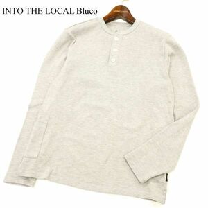 INTO THE LOCAL Bluco イントゥザローカル ブルコ ポケット★ 長袖 ヘンリーネック カットソー ロンTシャツ Sz.M　メンズ 灰　C3T07158_8#F