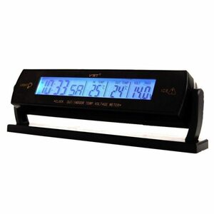 A034電圧 デジタル LCD 温度計 便利 内装 インテリア カスタム アクセサリー 車 汎用 時計