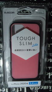 ELECOM iPhone 12 mini ハイブリッド ケース TOUGH SLIM LITE ピンク 側面弾力性あるTPU 背面高硬度8Hポリカーボネート ストラップホール付