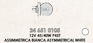 RMS 24651 0105 社外 電球 P45T(ヘッドライト) 12V 45/40W ベスパT5