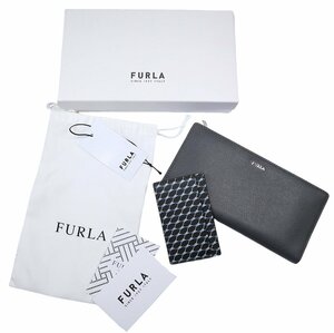 カードケース付きスリム長財布！ 【 FURLA / フルラ (伊 】人気マルテの上品な 小銭入れ付き グレーシボレザーウォレット / メンズ