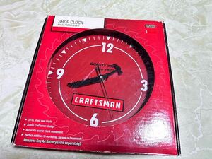 5-11 未使用 CRAFTSMAN クラフツマン 丸鋸 ブレード ショップ クロック アナログ 掛け 時計 レッド 販促 企業物 工具 ツール