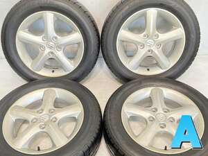 中古タイヤ サマータイヤ ホイールセット 4本セット 205/60R16 スズキ純正 16x6.0 50 114.3-5穴 ブリヂストン LUFT RV2