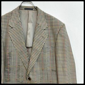 【最高級ライン】バーバリープローサム　チェック柄　シルク混　背抜き　ジャケット　メンズ　92-80-170 A5　Burberry's