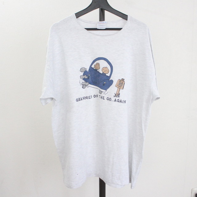 f749 90sビンテージ Hanes イラストプリントTシャツ□1990年代製 表記