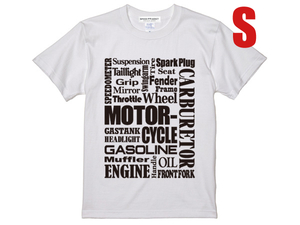 MOTORCYCLE T-shirt WHITE S/白glideグライドパフォーマンスマシンavonエイボンcockerコッカークラシックmichelinミシュランメッツラー