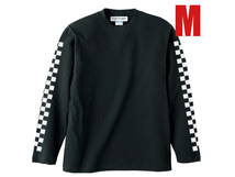 袖CHECKER L/S T-shirt BLACK M/長袖ロンtee袖プリントースレーサーレーシングレーシーvmxモトクロスvansヴァンズバンズアメカジ古着_画像1