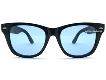 CLASSIC WELLINGTON SUNGLASS BLACK × LIGHT BLUE/クラシックウェリントンサングラスめがね伊達眼鏡ライトブルーカラーレンズ定番おしゃれ_画像3