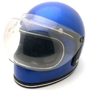 送料無料 可変式純正シールド付 GRANT BLUE METALLIC 59cm/フルフェイス青ブルービンテージヘルメット族ヘル旧車ハーレーチョッパー70s