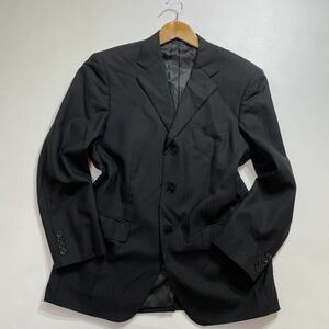 188 THE SUIT COMPANY スーツカンパニー カシミヤ シャドーストライプ ジャケット テーラード ビジネス オフィス ブラック 黒 30811W