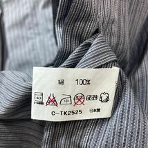 259 im product イッセイミヤケ ISSEY MIYAKE スタンドカー 長袖シャツ ストライプ オールド メンズ アイムプロダクト グレー 30823AC_画像6