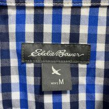 239 美品 Eddie Bauer エディーバウアー チェック 長袖 ボタンダウン シャツ サイズM ロゴ刺繍 アウトドア キャンプ コットン 30830H_画像3