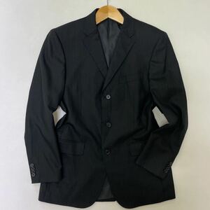 251 ORIHICA オリヒカ ストライプ ジャケット テーラード スーツ ビジネス オフィス ブラック 黒 30823F