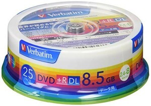 (中古品)三菱ケミカルメディア Verbatim 1回記録用 DVD+R DL DTR85HP25V1 (片面2層/