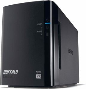BUFFALO RAID1対応 USB3.0用 外付けハードディスク 2ドライブモデル 4TB HD(中古品)