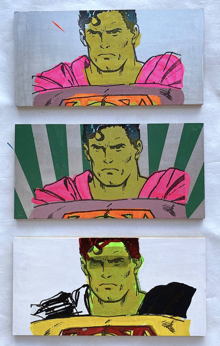 3枚superman スーパーマンバスキア村上隆奈良美智KYNE 加藤泉井田幸昌