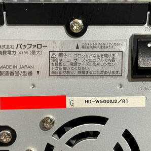 即決 中古 BUFFALO HDD RAID1設定 外付けHDD HD-WIU2/R1シリーズ 500GB （HD-W500IU2/R1）IEEE1394とUSB接続 着払発送60サイズ の画像4