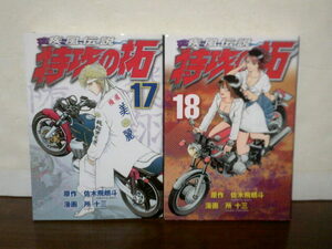 送料185円 初版 新装版 疾風伝説 特攻の拓 17巻 18巻 佐木飛朗斗 所十三 ヤンマガ