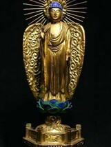 木彫 金彩 阿弥陀如来立像 仏像 仏教美術 z161_画像5